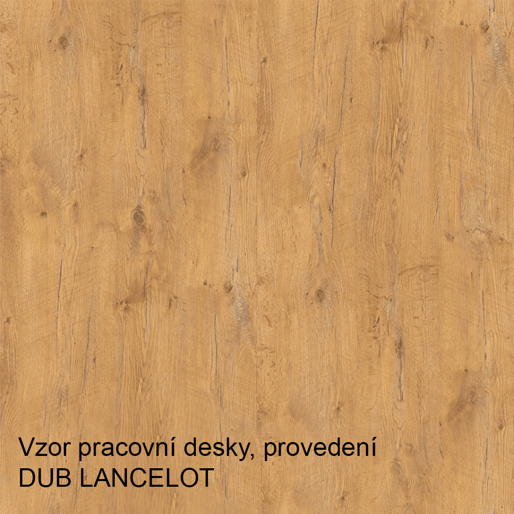 Cabinet superior de colt, alb extra lucios HG/stejar Lancelot, VEGA 58x58 GN-72 1F — imaginea 3