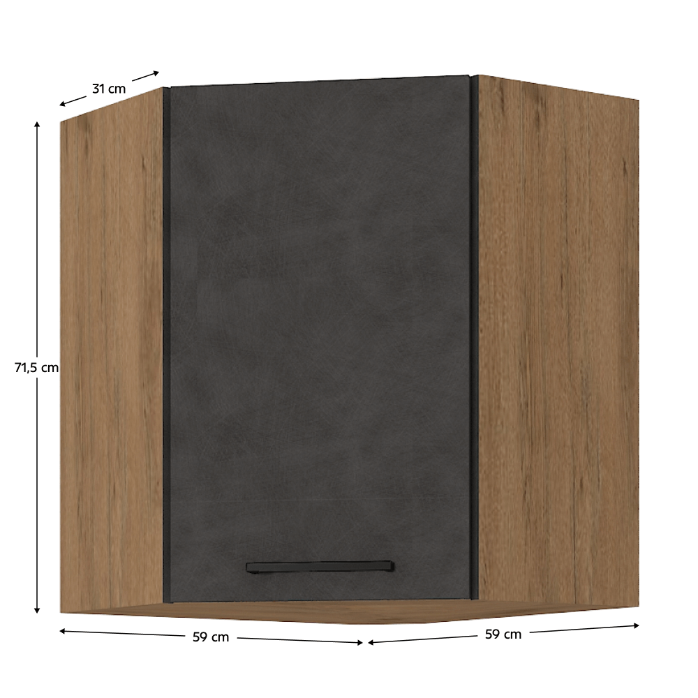Dulap superior, gri mat/stejar lancelot, VEGA 58x58 GN-72 1F — imaginea 6