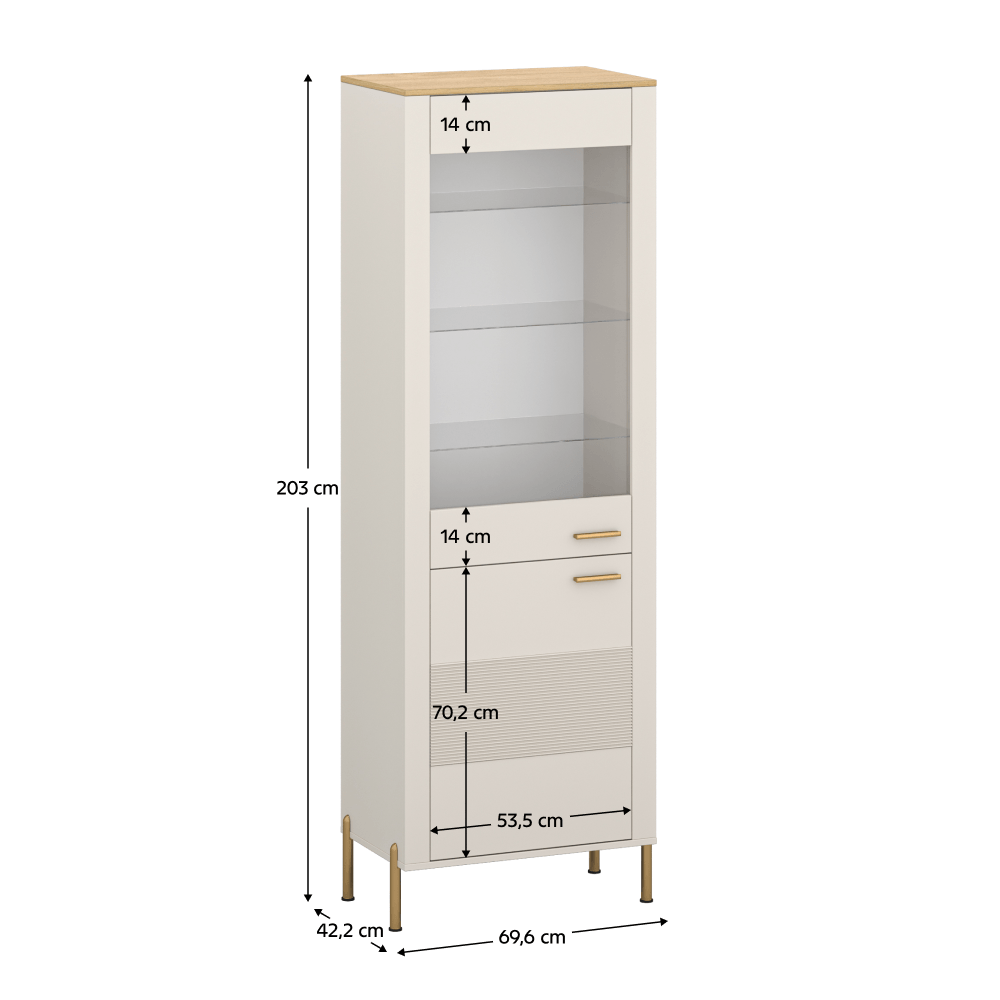 Vitrina, casmir/stejar de piatra, RUNOL 1D1W — imaginea 4