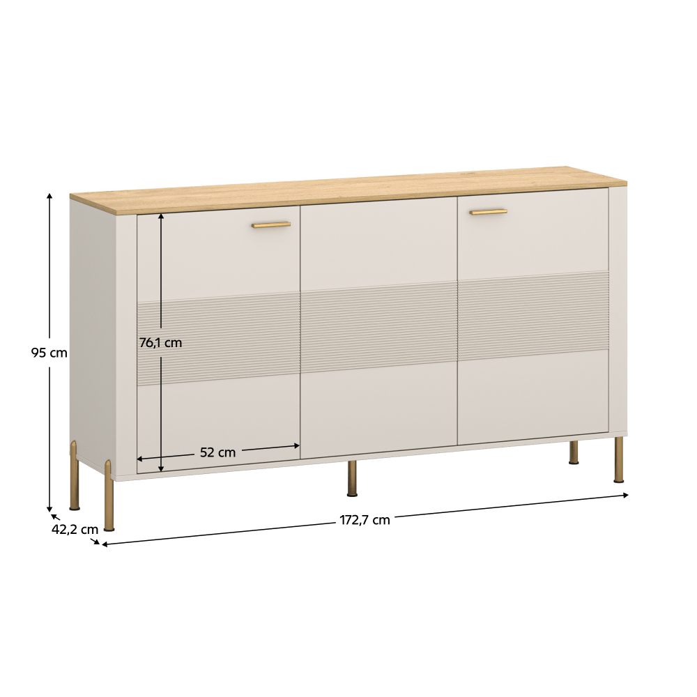 Comoda, casmir/stejar de piatra, RUNOL 3D — imaginea 4