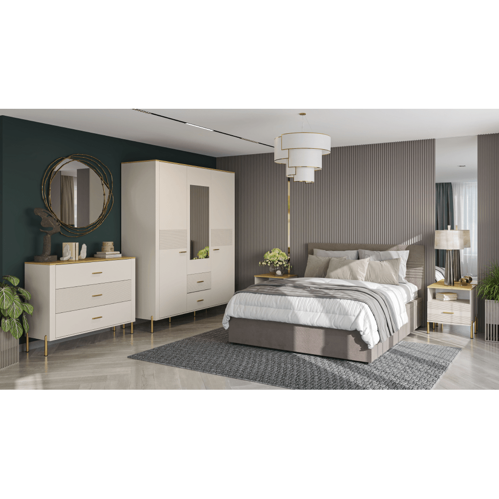 Dulap cu oglinda, casmir/stejar de piatra, RUNOL 3D2S — imaginea 2