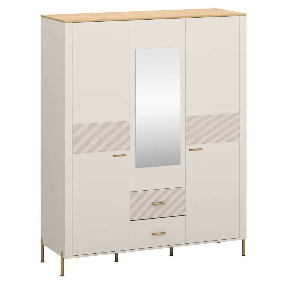 Dulap cu oglinda, casmir/stejar de piatra, RUNOL 3D2S — imaginea 5