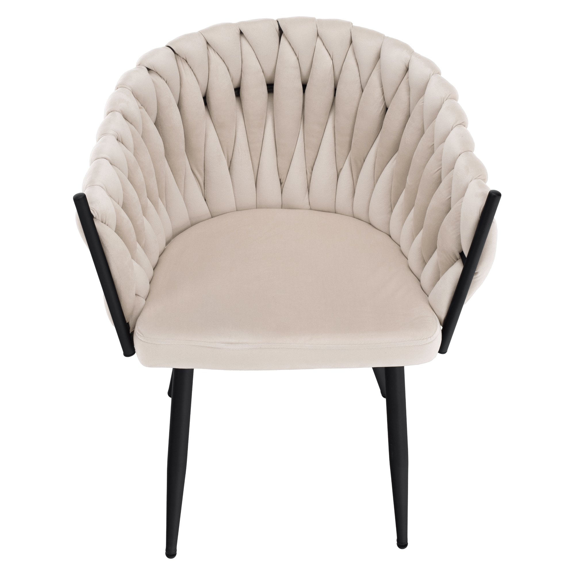 Scaun de bucatarie, bej deschis tesatura velvet/negru, BLER — imaginea 10