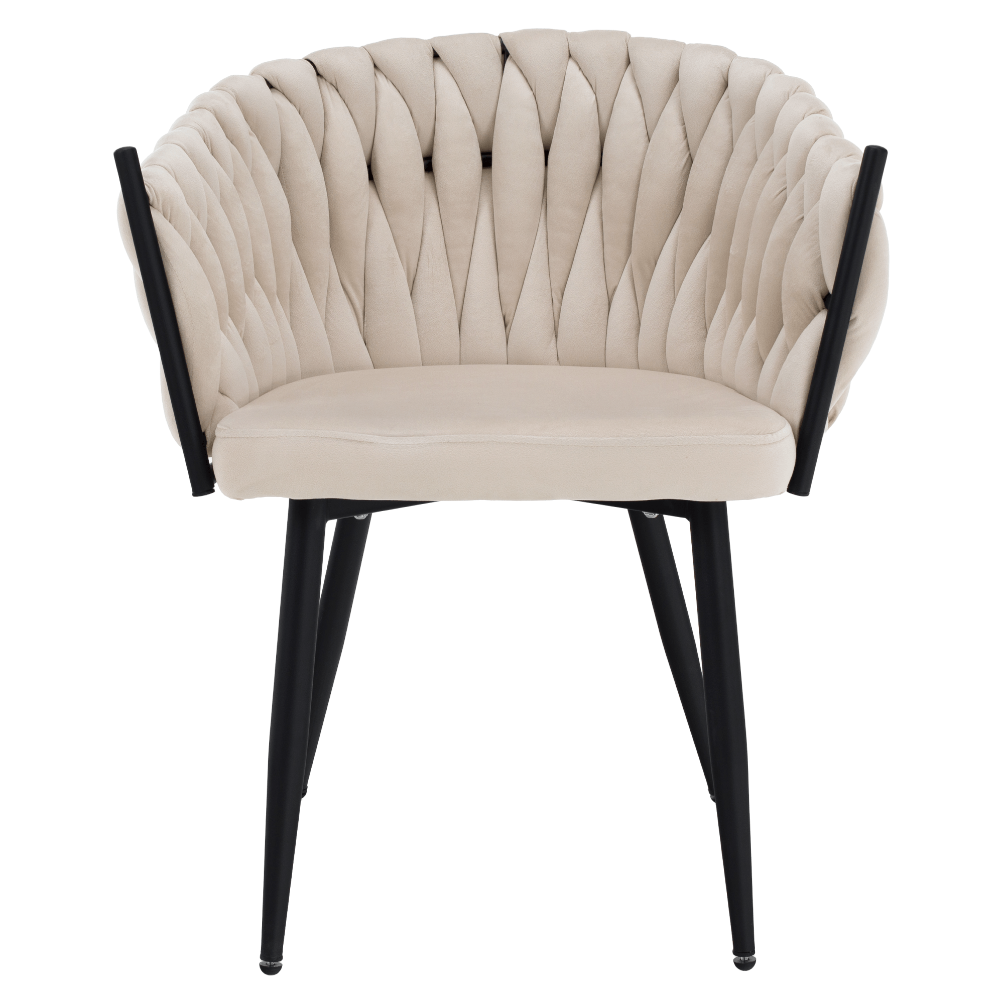 Scaun de bucatarie, bej deschis tesatura velvet/negru, BLER — imaginea 11