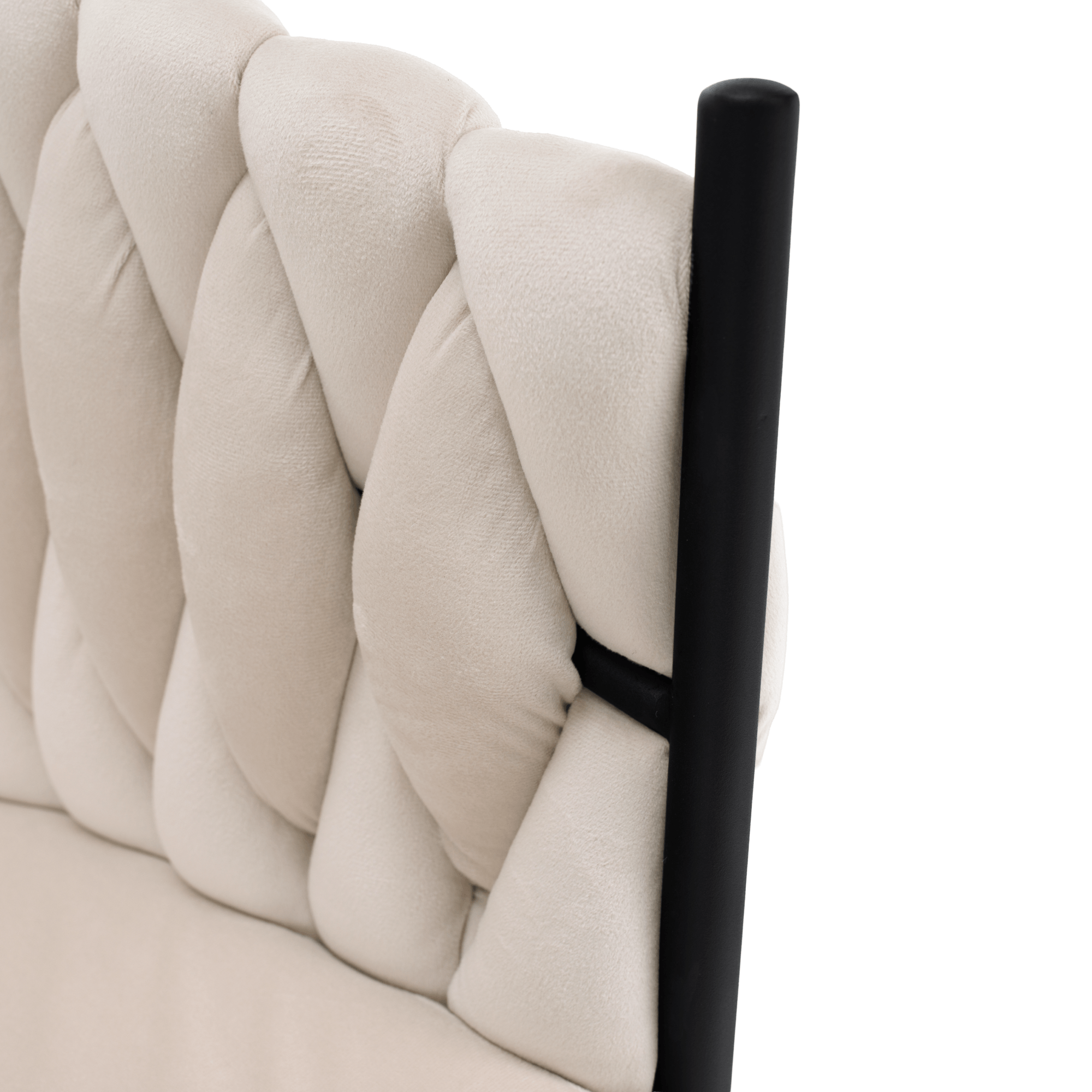 Scaun de bucatarie, bej deschis tesatura velvet/negru, BLER — imaginea 15