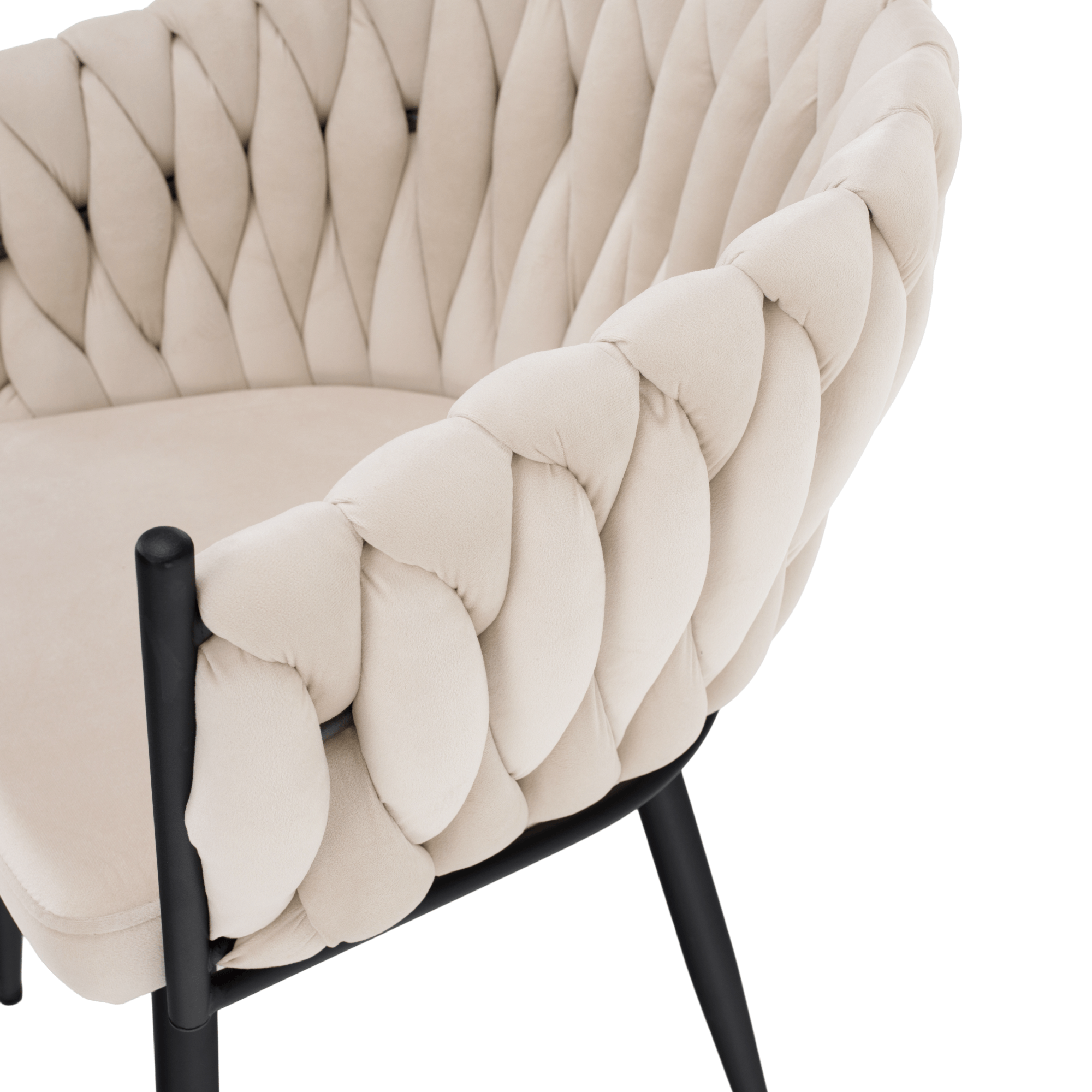 Scaun de bucatarie, bej deschis tesatura velvet/negru, BLER — imaginea 16