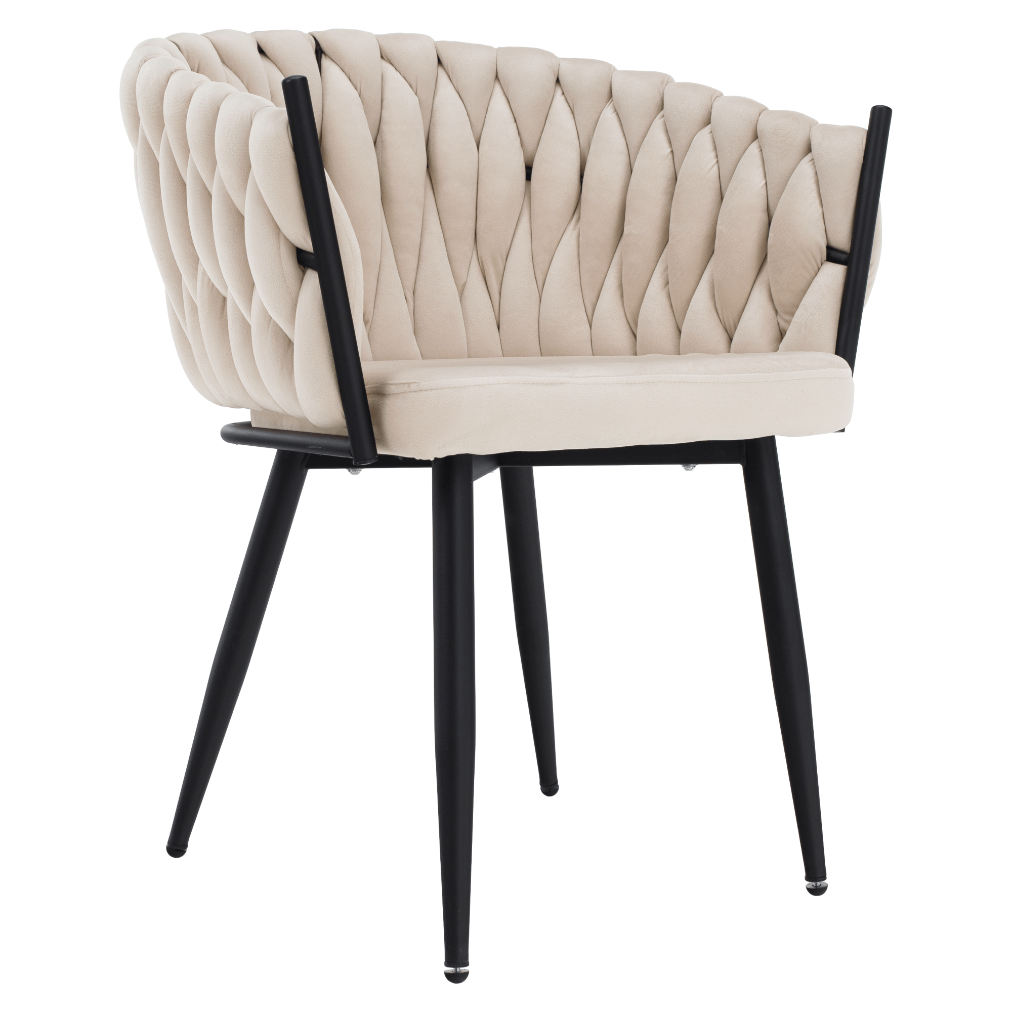 Scaun de bucatarie, bej deschis tesatura velvet/negru, BLER — imaginea 19