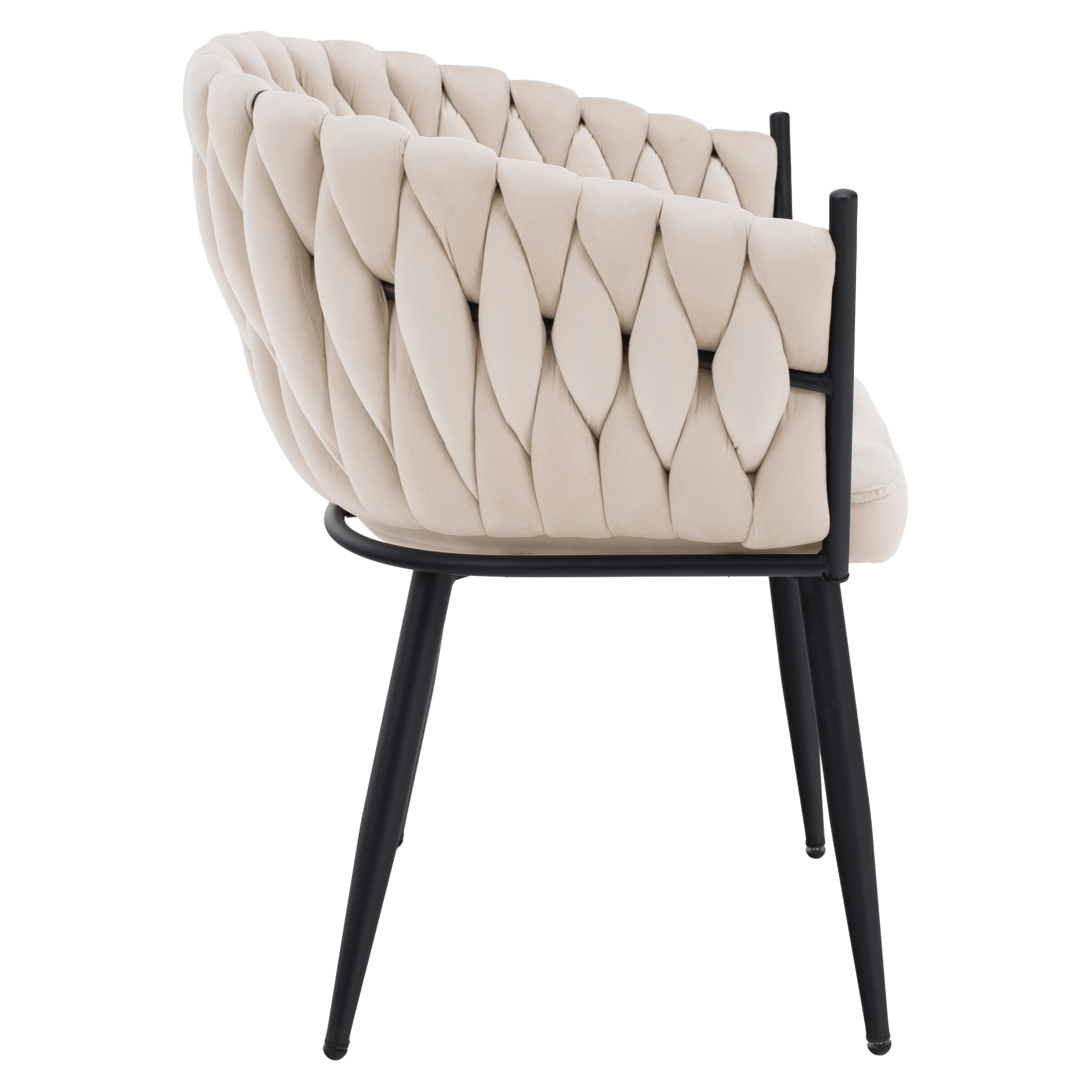 Scaun de bucatarie, bej deschis tesatura velvet/negru, BLER — imaginea 20
