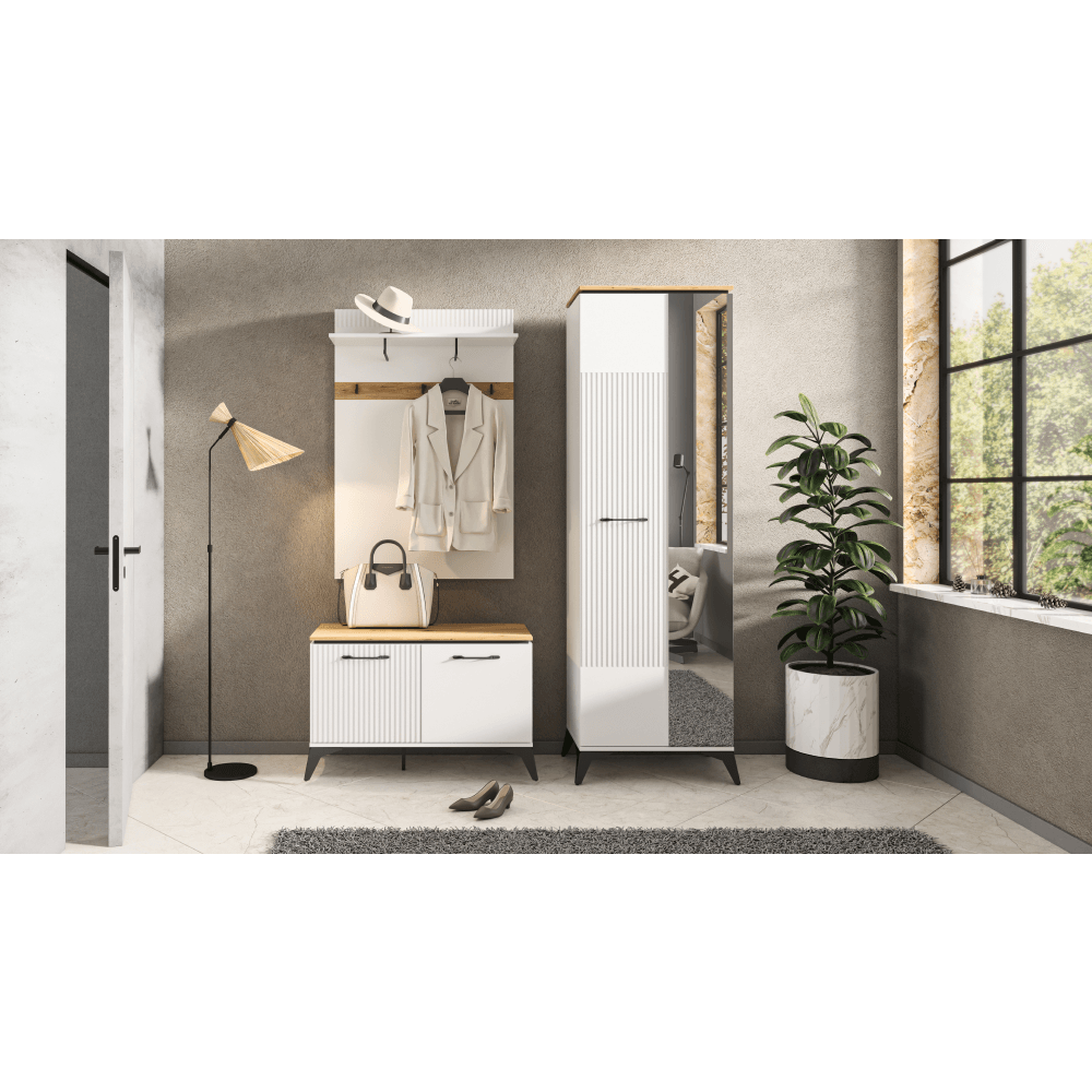 Masuta TV, alb/stejar evoke, VELIS 2D1S/170 — imaginea 4