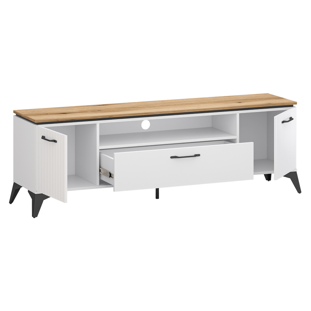 Masuta TV, alb/stejar evoke, VELIS 2D1S/170 — imaginea 6