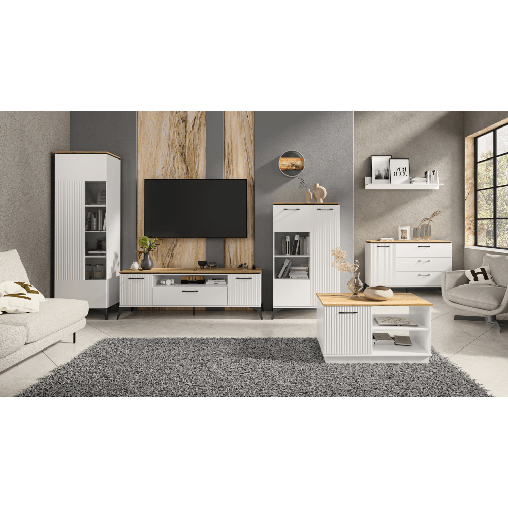 Dulap, alb/stejar evoke, VELIS 2D — imaginea 2