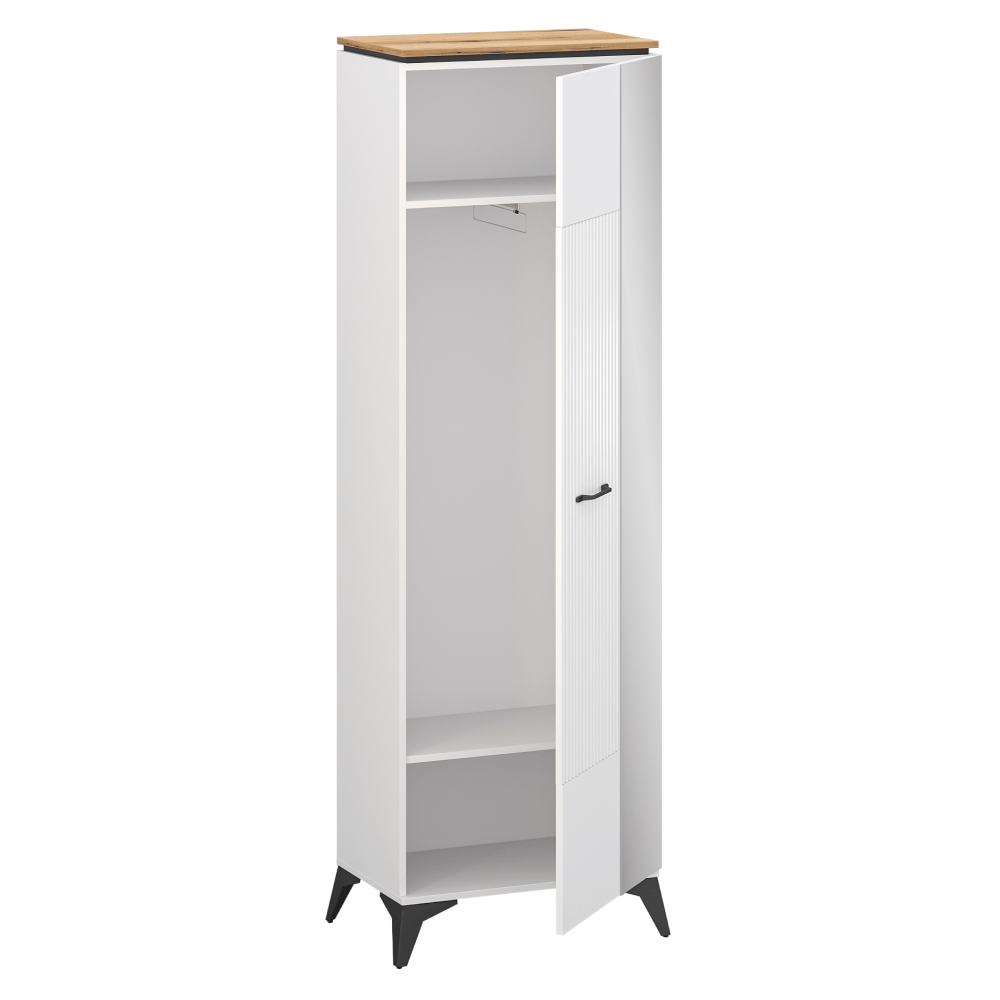 Dulap cu oglinda, alb/stejar evoke, VELIS 1D/40 — imaginea 6
