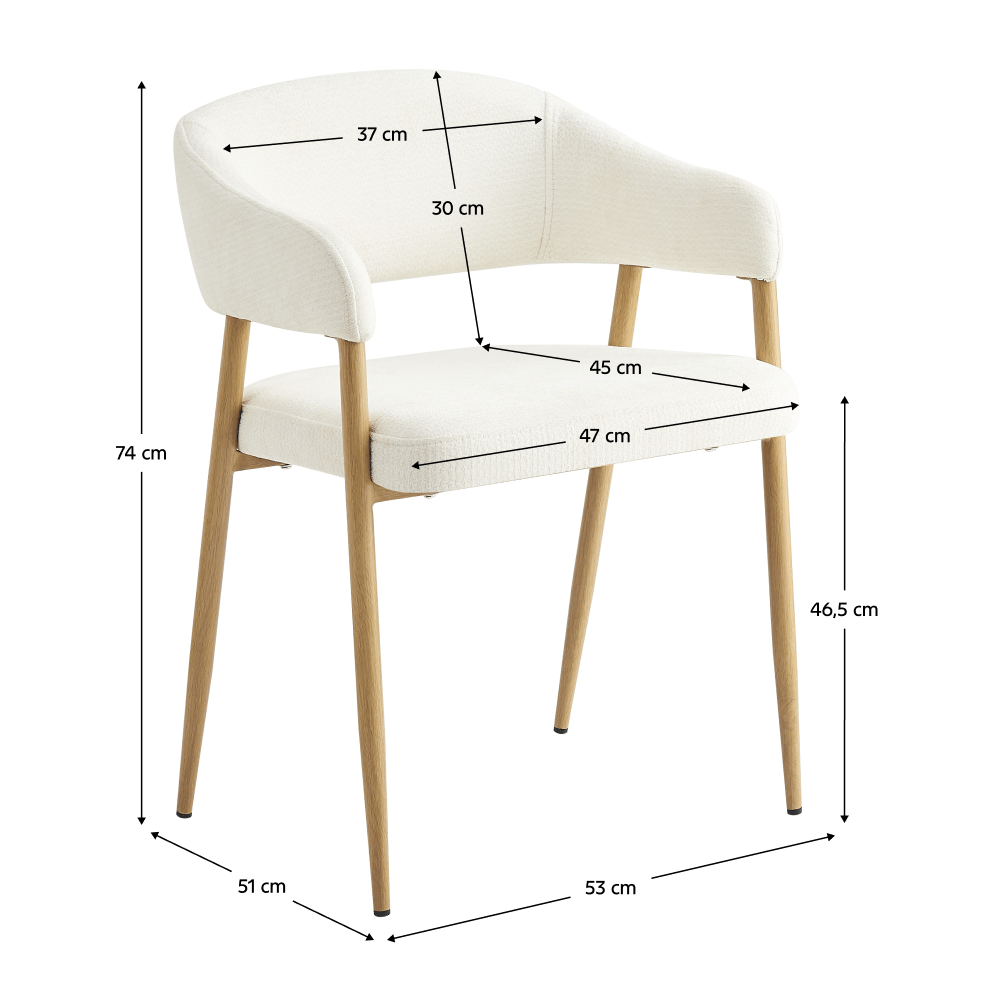Fotoliu de sufragerie de design, crem/fag, NIZAR TYP 1 — imaginea 2