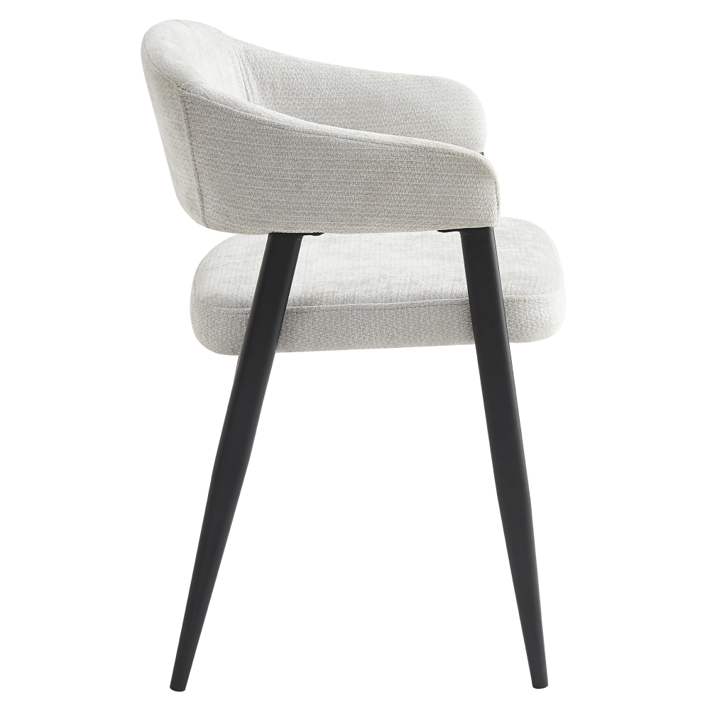 Fotoliu de sufragerie design, gri deschis/negru, NIZAR TYP 2 — imaginea 3