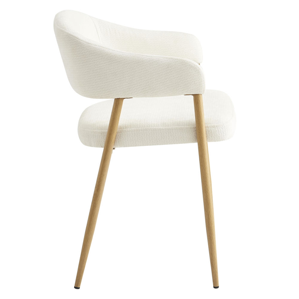 Fotoliu de sufragerie de design, crem/fag, NIZAR TYP 1 — imaginea 3