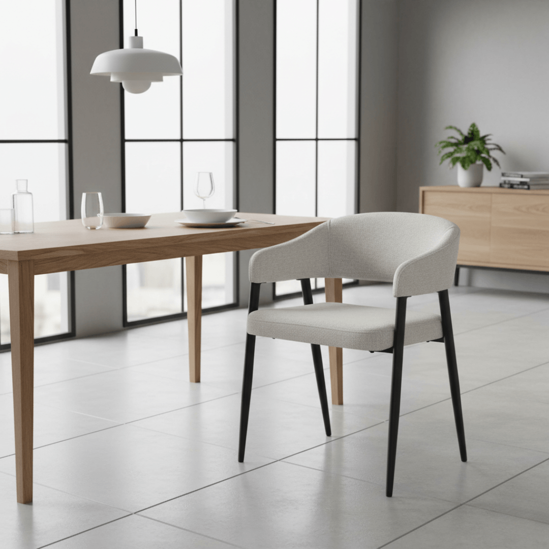 Fotoliu de sufragerie design, gri deschis/negru, NIZAR TYP 2 — imaginea 7
