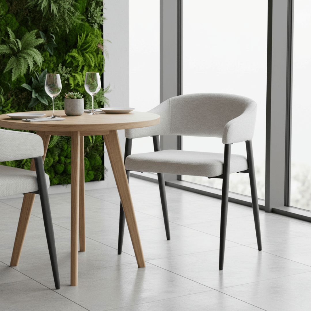 Fotoliu de sufragerie design, gri deschis/negru, NIZAR TYP 2 — imaginea 9