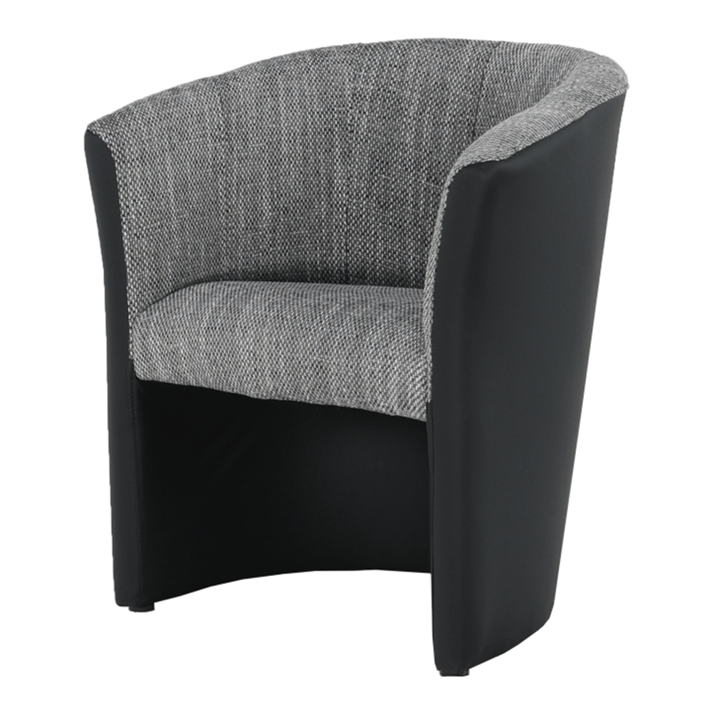 Fotoliu de club, piele eco Damasko negru/material gri, CUBA — imaginea 6