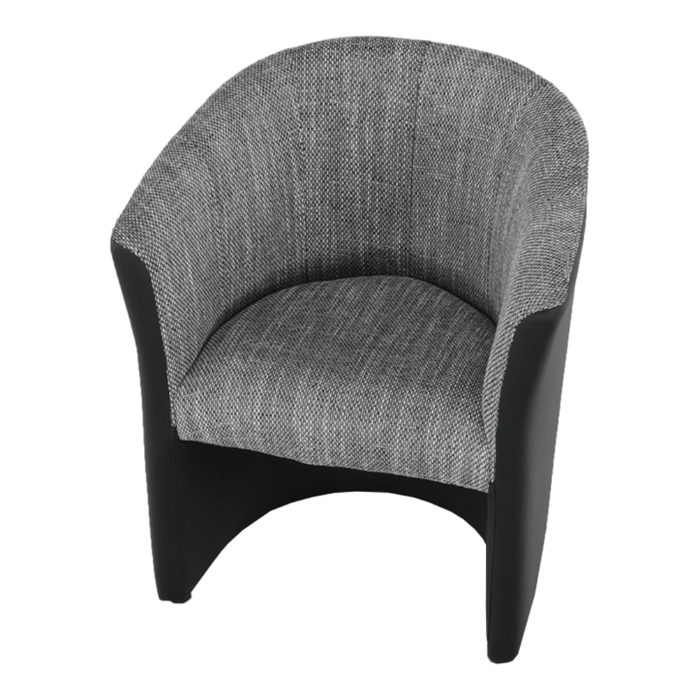 Fotoliu de club, piele eco Damasko negru/material gri, CUBA — imaginea 7
