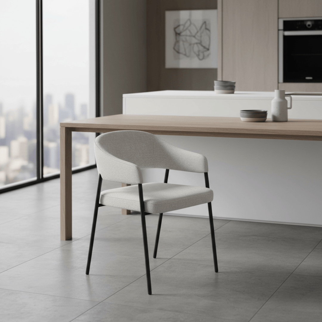 Fotoliu de sufragerie design, gri deschis/negru, NIZAR TYP 2 — imaginea 10