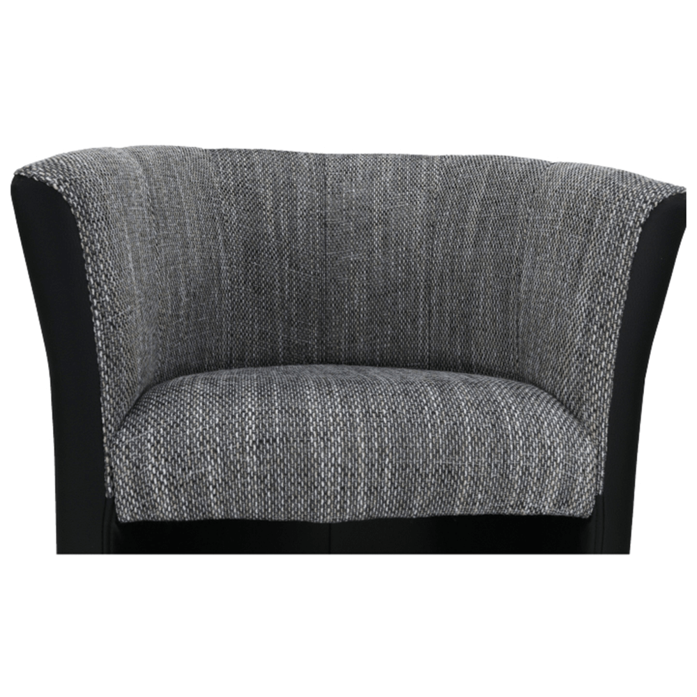 Fotoliu de club, piele eco Damasko negru/material gri, CUBA — imaginea 8