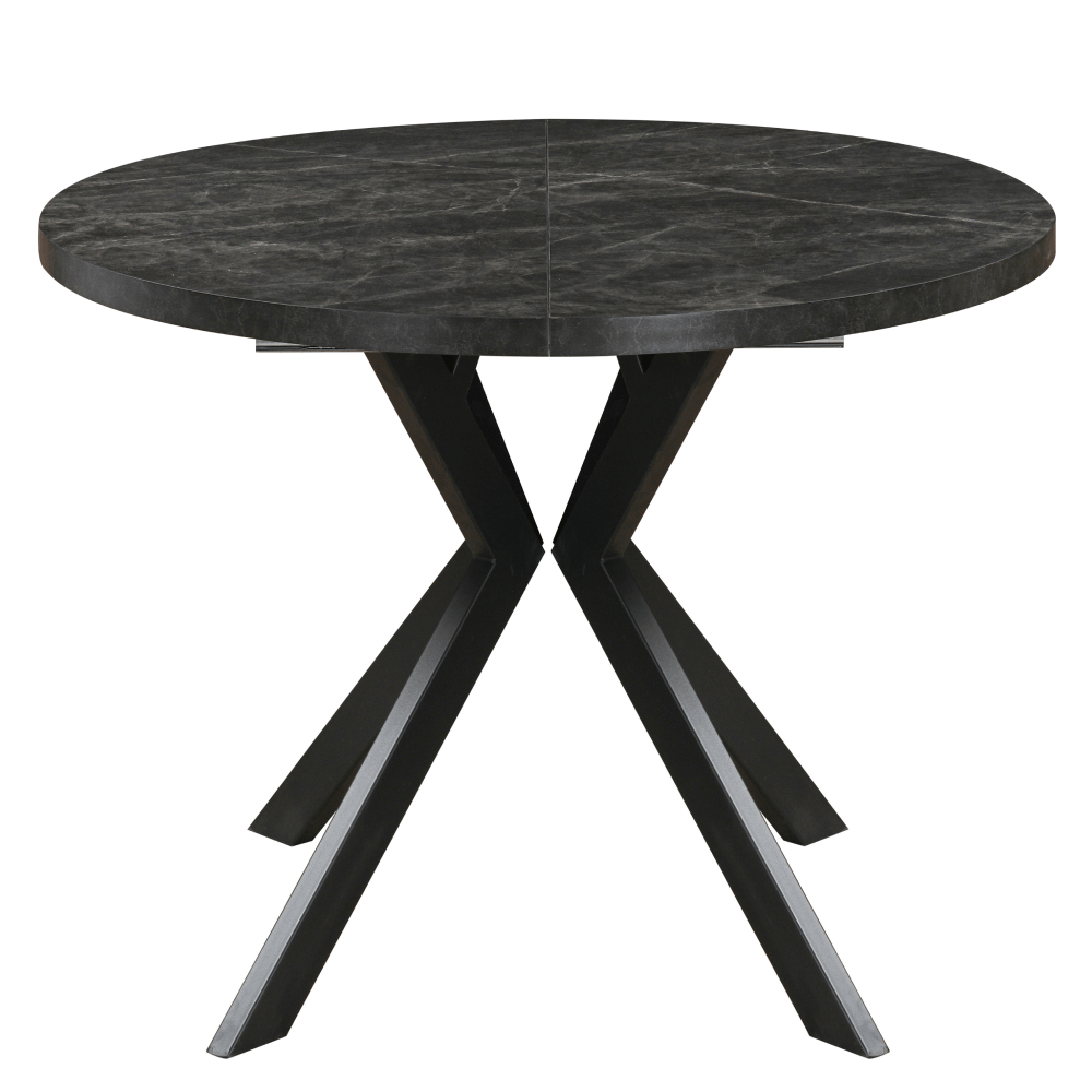 Masa de sufragerie extensibila, beton inchis/negru, 100-250x75,5 cm, LUKOS — imaginea 2
