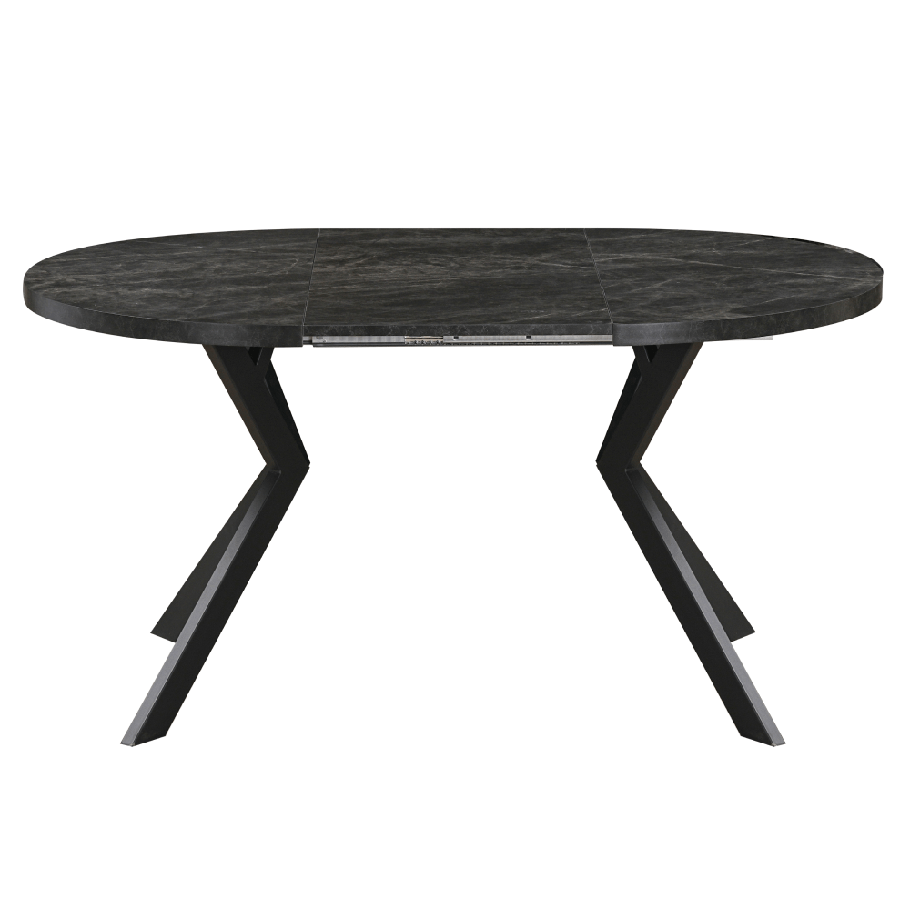 Masa de sufragerie extensibila, beton inchis/negru, 100-250x75,5 cm, LUKOS — imaginea 3