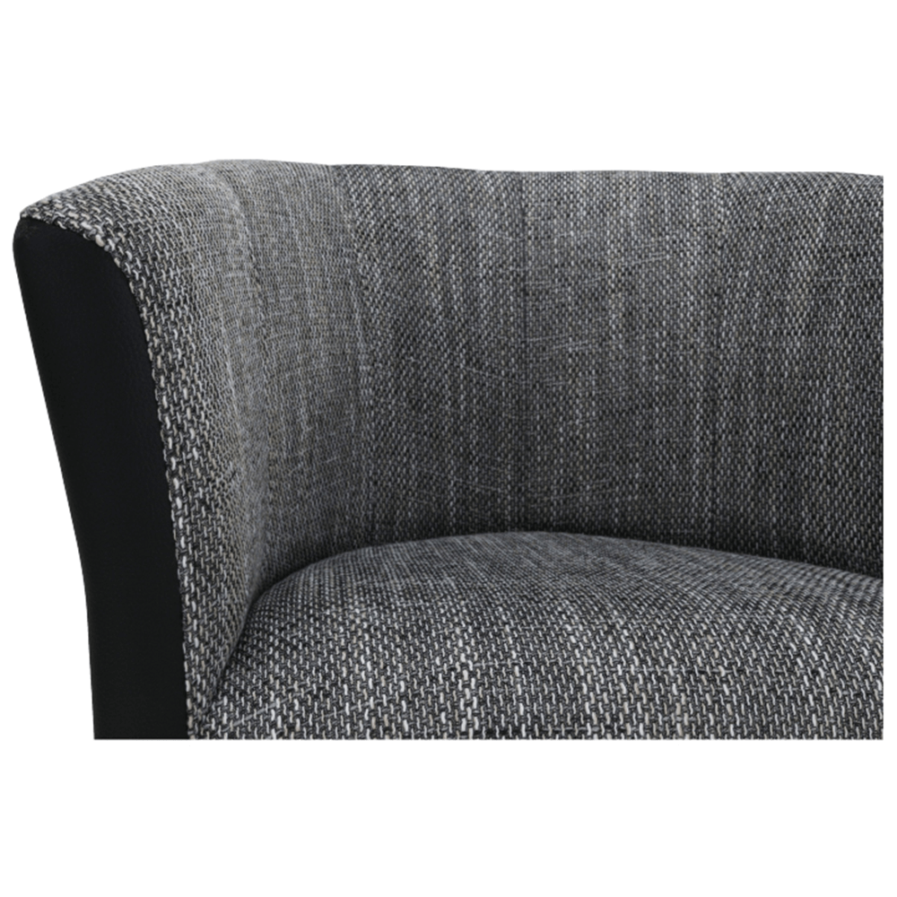Fotoliu de club, piele eco Damasko negru/material gri, CUBA — imaginea 9