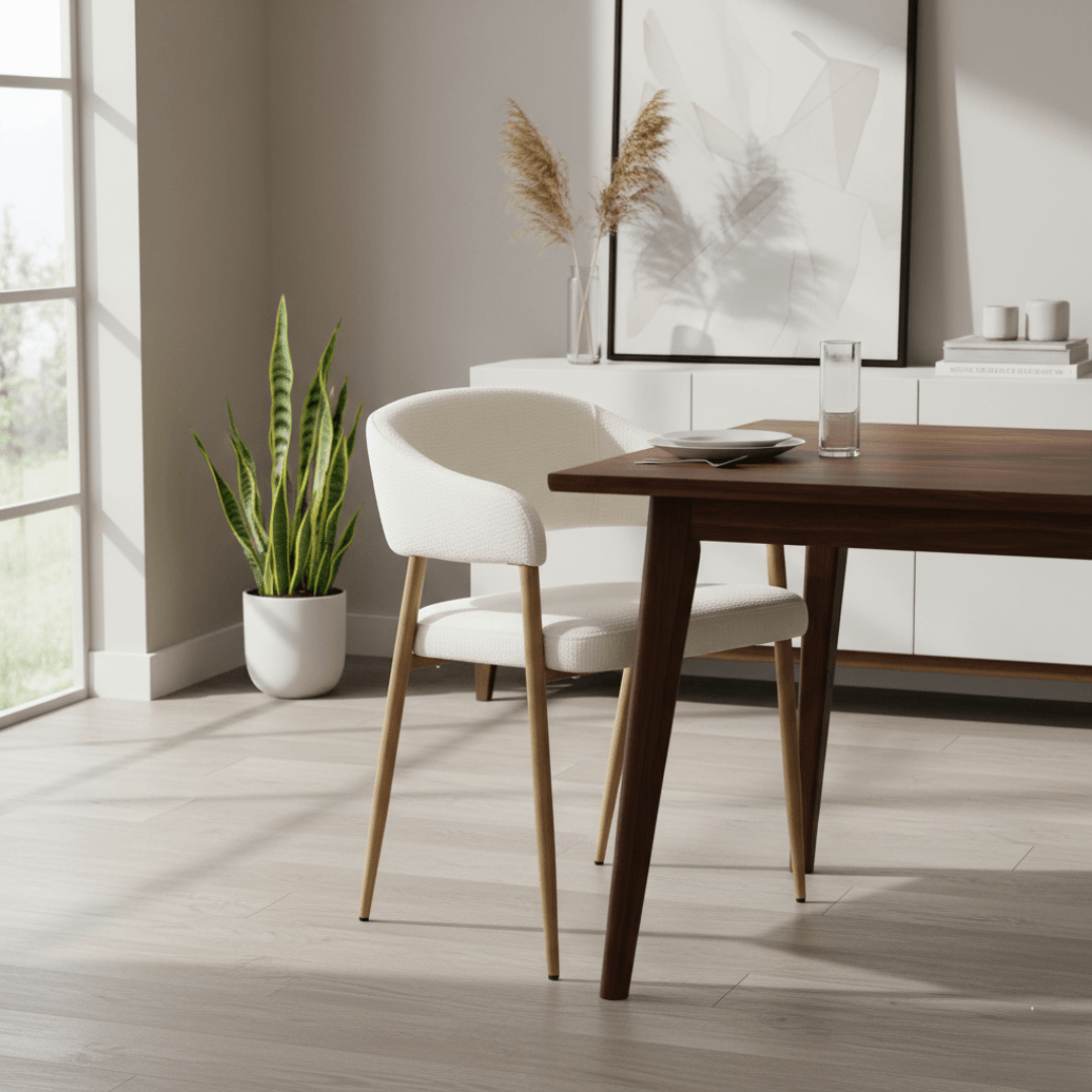 Fotoliu de sufragerie de design, crem/fag, NIZAR TYP 1 — imaginea 7