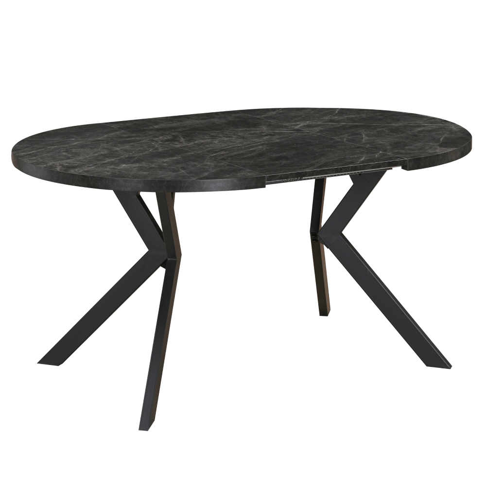Masa de sufragerie extensibila, beton inchis/negru, 100-250x75,5 cm, LUKOS — imaginea 4