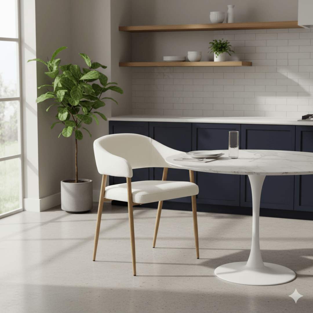 Fotoliu de sufragerie de design, crem/fag, NIZAR TYP 1 — imaginea 8
