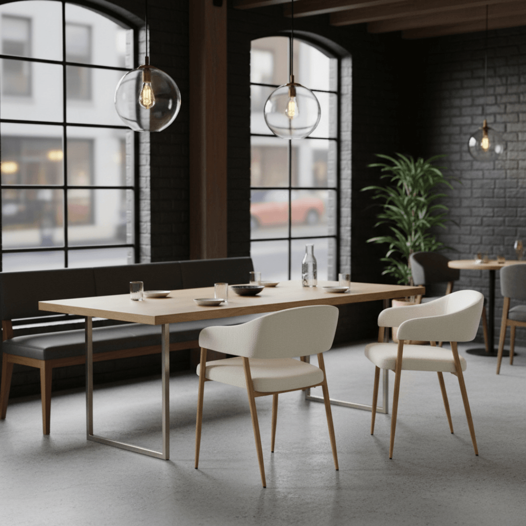Fotoliu de sufragerie de design, crem/fag, NIZAR TYP 1 — imaginea 10