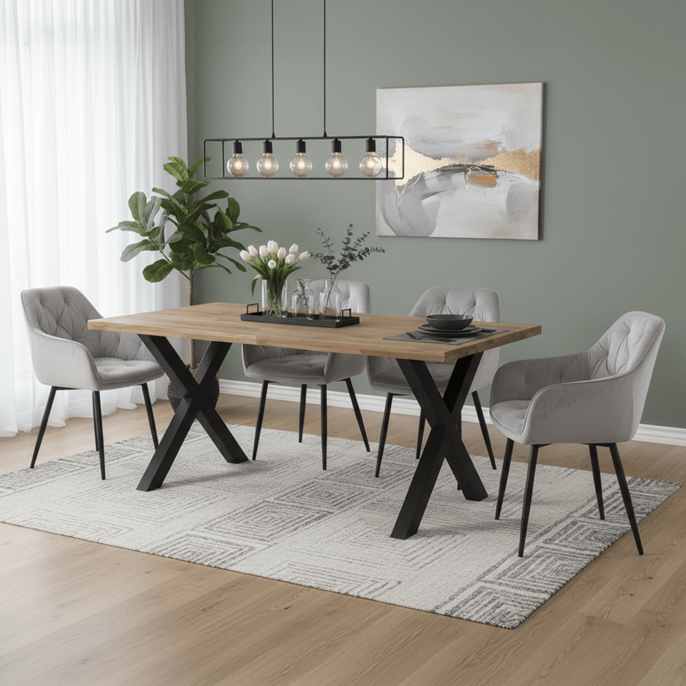 Scaun de design, tesatura Velvet gri deschis, FEDRIS 2 NEW — imaginea 2