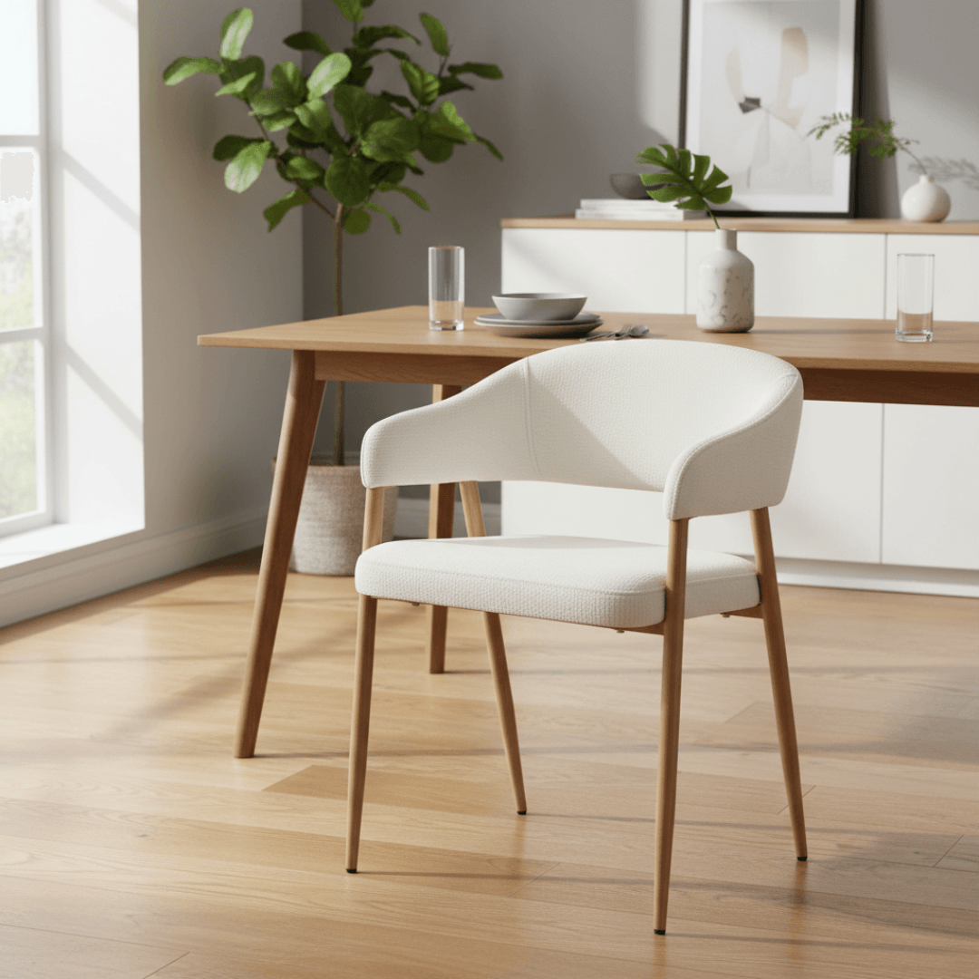 Fotoliu de sufragerie de design, crem/fag, NIZAR TYP 1 — imaginea 11