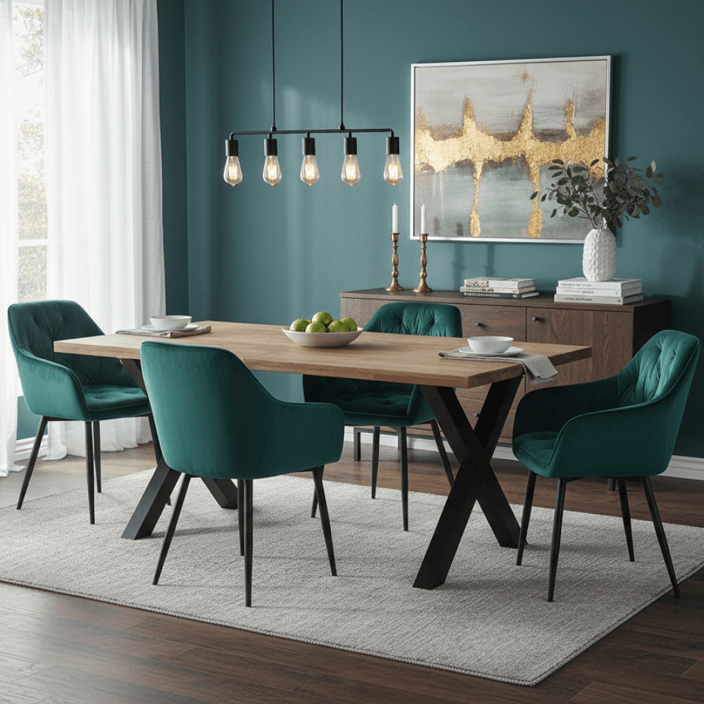 Scaun de design, tesatura Velvet verde, FEDRIS 2 NEW — imaginea 2