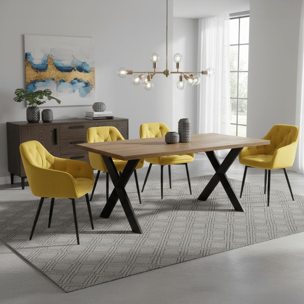 Scaun de design, tesatura Velvet galben, FEDRIS 2 NEW — imaginea 2