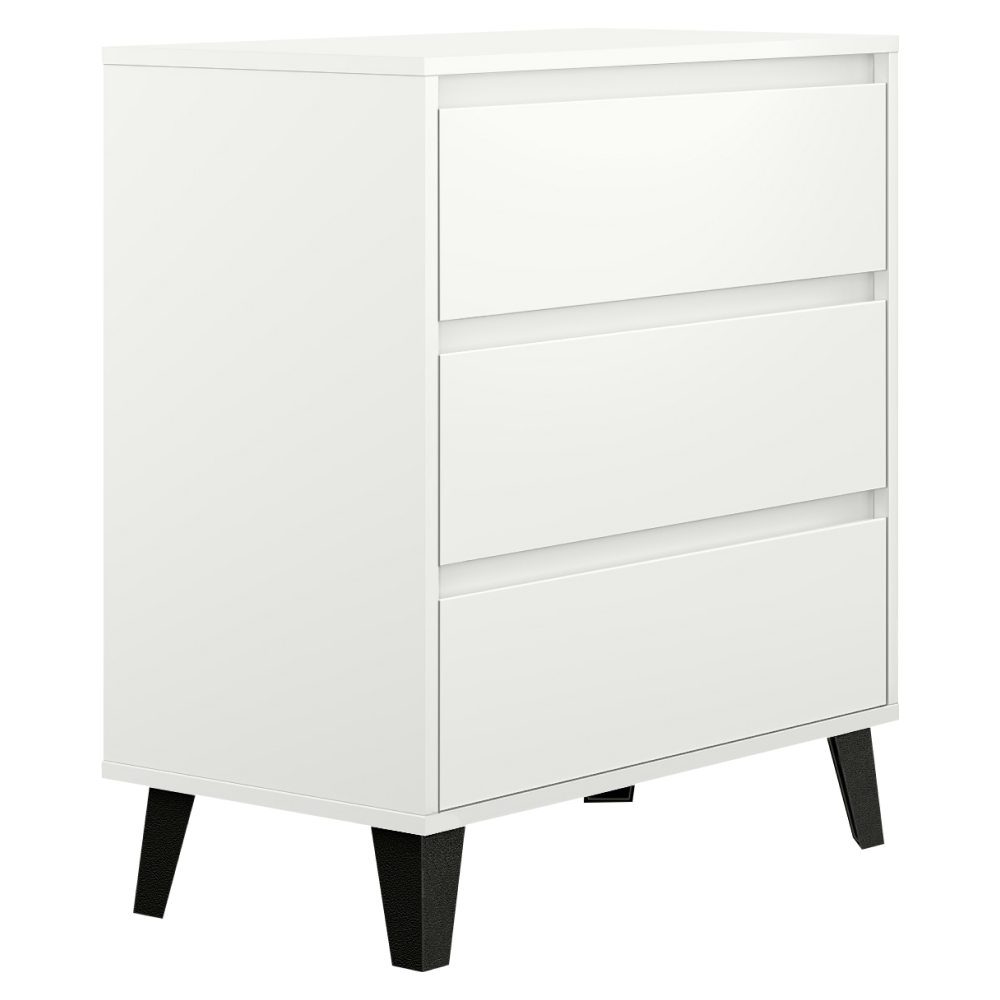 Comoda, alba, BOGAN NEW 3S70
