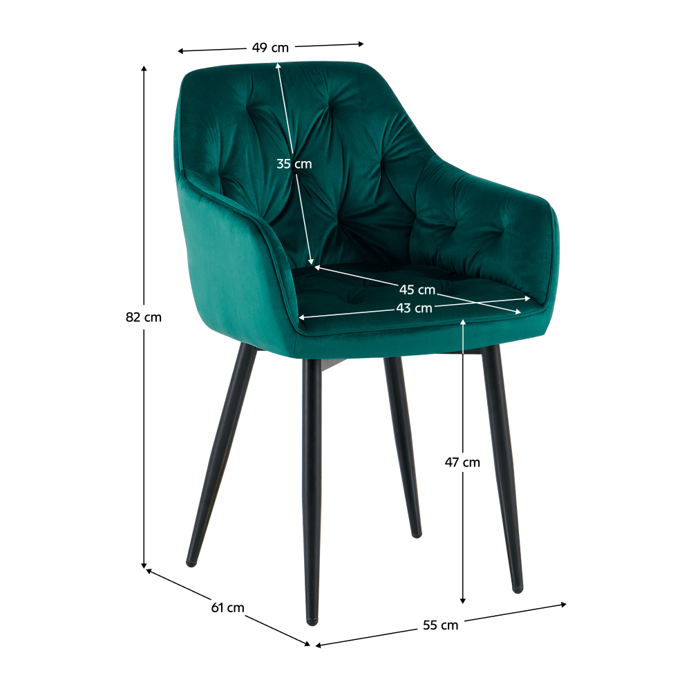 Scaun de design, tesatura Velvet verde, FEDRIS 2 NEW — imaginea 3