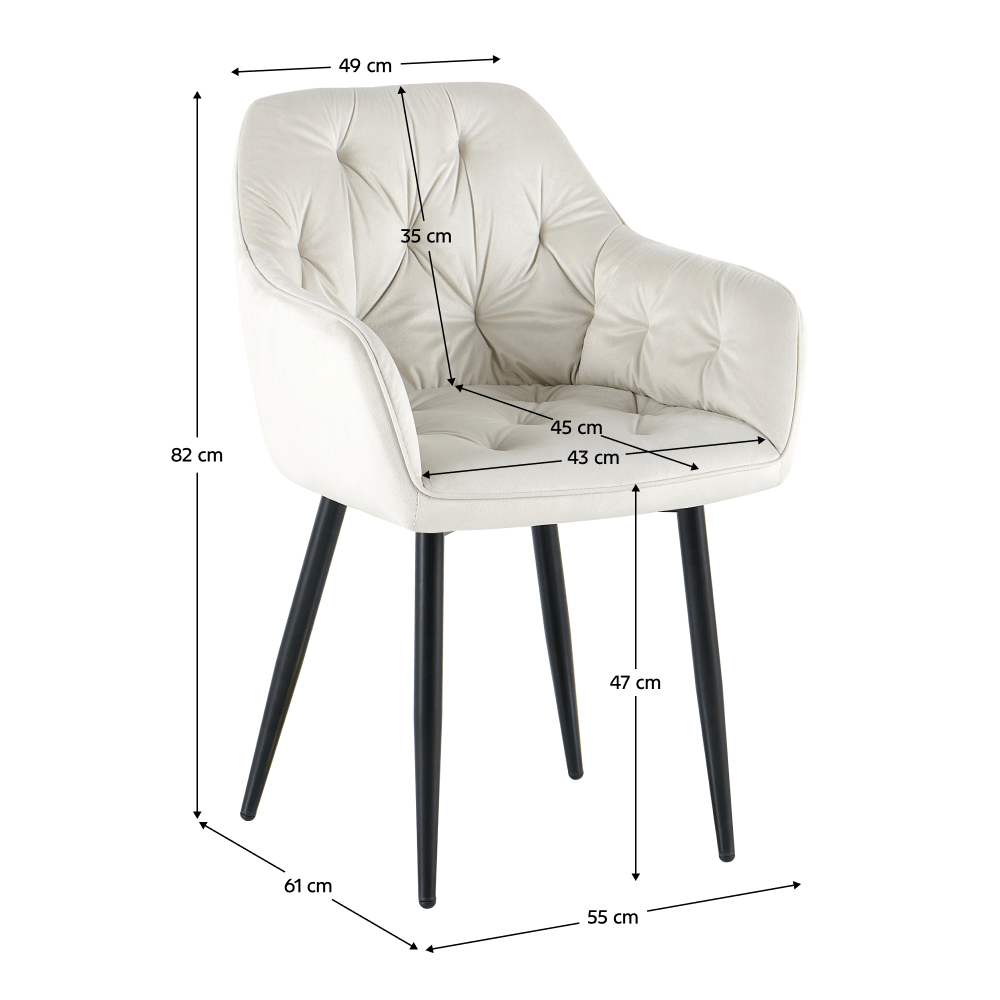 Scaun de design, tesatura Velvet bej, FEDRIS 2 NEW — imaginea 3