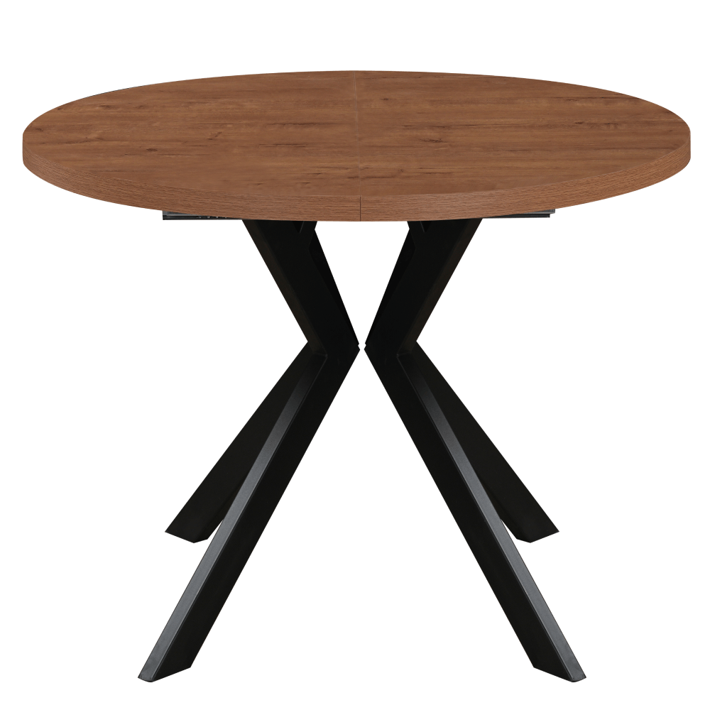 Masa de sufragerie extensibila, stejar inchis/negru, 100-250x75,5 cm, LUKOS — imaginea 13