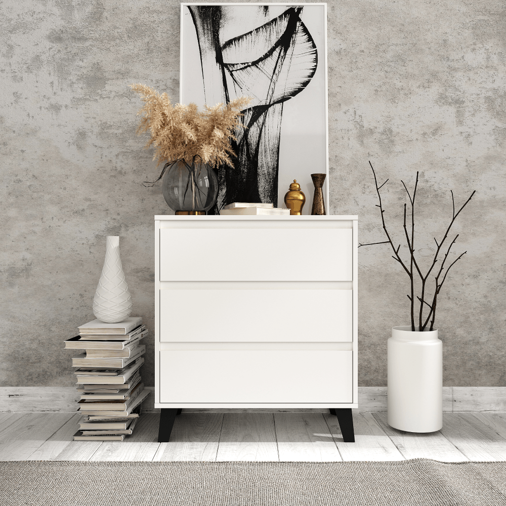 Comoda, alba, BOGAN NEW 3S70 — imaginea 6