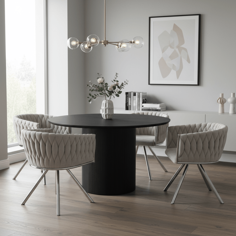 Fotoliu pivotant de sufragerie, tesatura Velvet gri deschis/crom, HELIN — imaginea 2