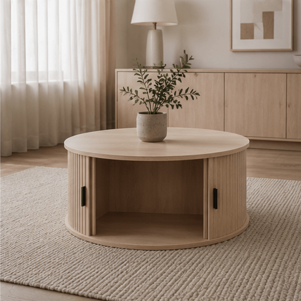 Masuta de cafea, rotunda, stejar, ARIANE — imaginea 7
