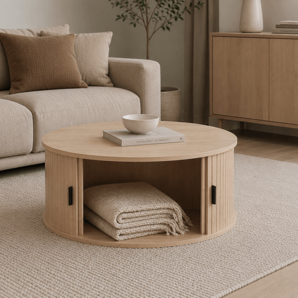 Masuta de cafea, rotunda, stejar, ARIANE — imaginea 8