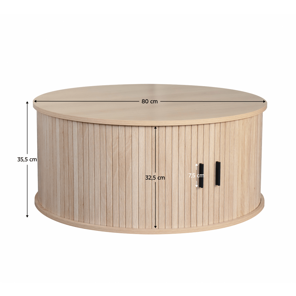 Masuta de cafea, rotunda, stejar, ARIANE — imaginea 9