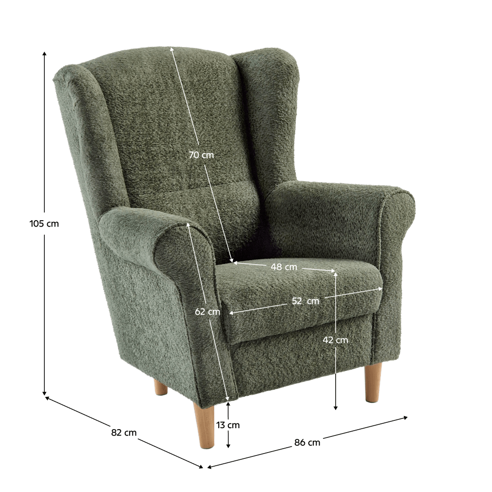 Fotoliu, textil verde Coral, CHARLOT — imaginea 3