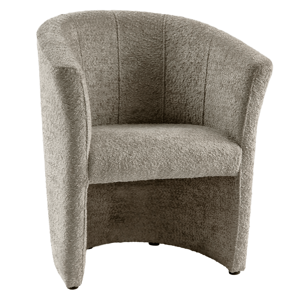 Fotoliu de club, material textil gri-bej Taupe Coral, CUBA — imaginea 5