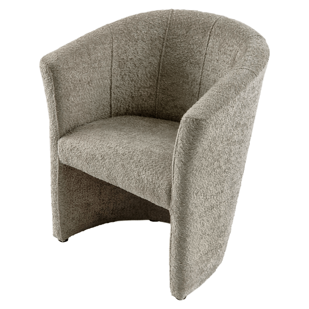Fotoliu de club, material textil gri-bej Taupe Coral, CUBA — imaginea 7