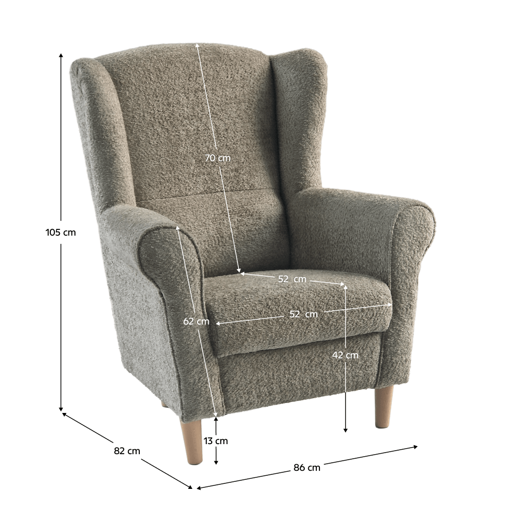 Fotoliu, textil gri-bej Taupe Coral, CHARLOT — imaginea 11