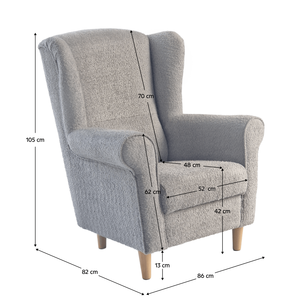 Fotoliu, textil gri Coral, CHARLOT — imaginea 12